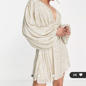 ASOS DESIGN embellished smock mini dress